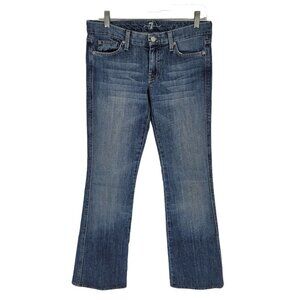 7 for all mankind womens 28 blue medium wash denim a pocket bootcut jeans